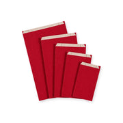 Geschenkzakje gelijnd kraftpapier rood — 5 formaten